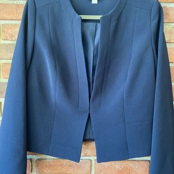 Tommy Hilfiger Open Front Hidden Closure Blazer Navy 14 - Picture 3 of 7